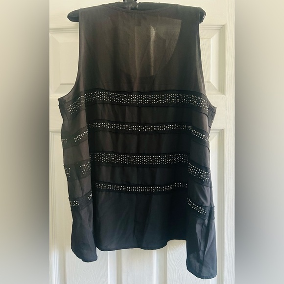 Rock & Republic Sleeveless Sequin Striped Top, XL - Picture 5 of 5